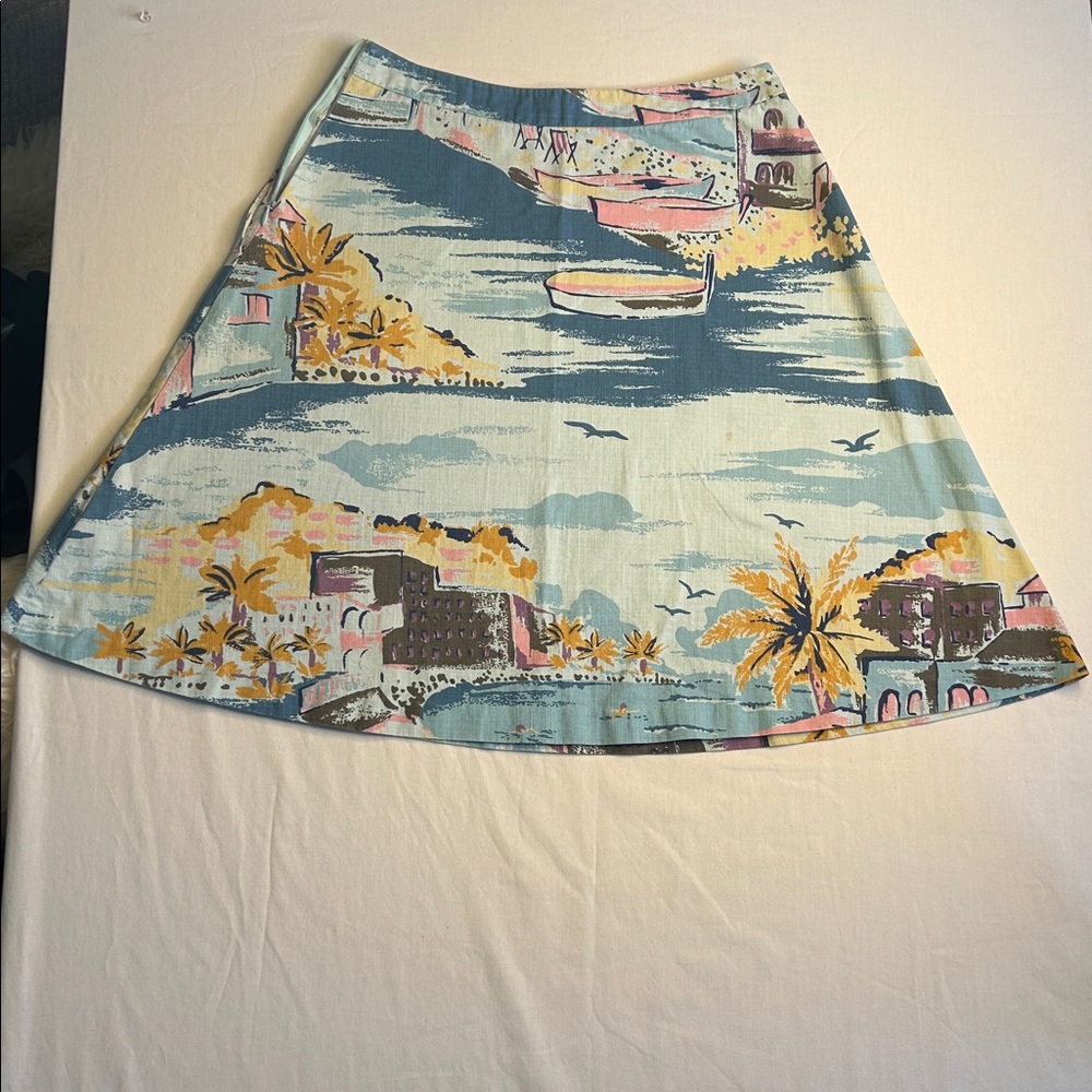 Boden Scenic Print A-Line Skirt size 6 100% cotton - Picture 9 of 11